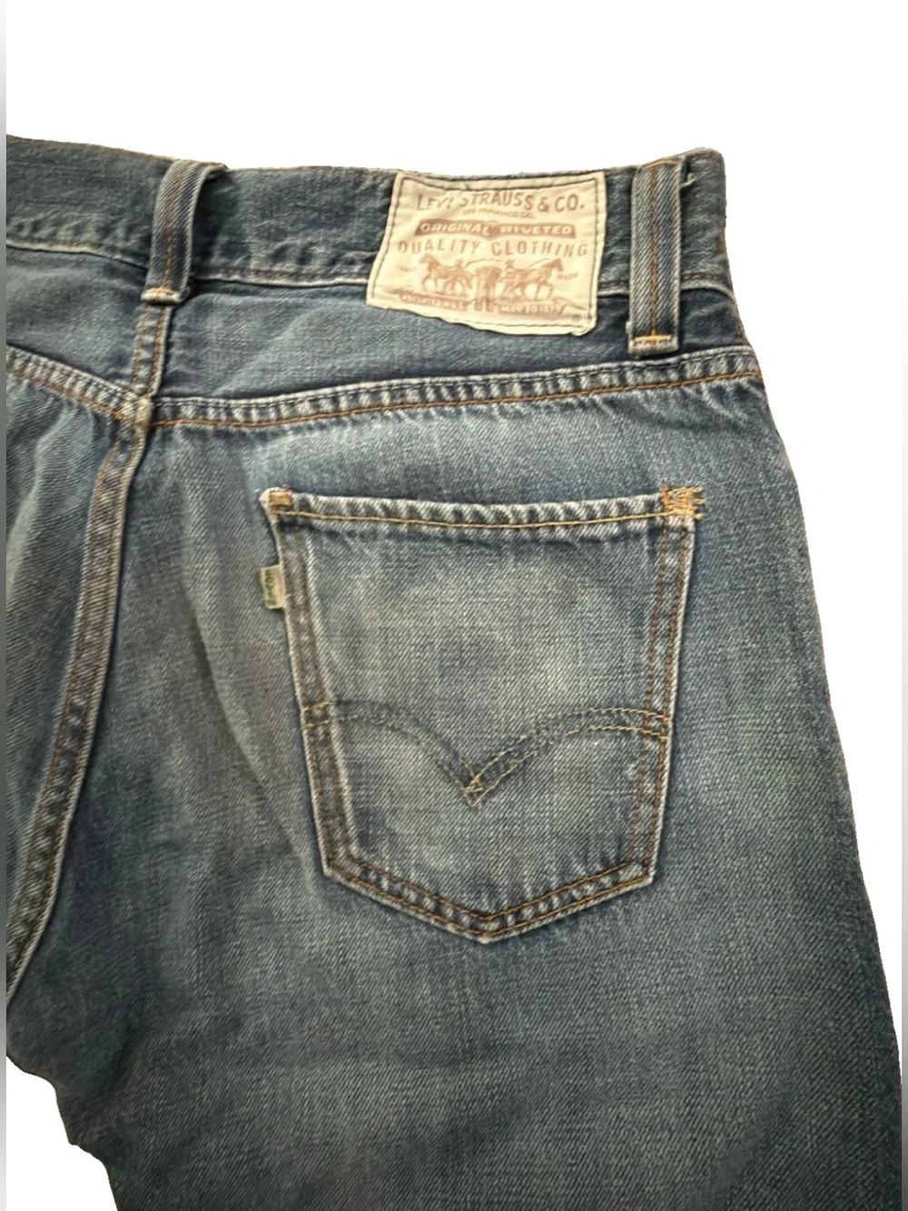 Levi's 539 Eco Vintage Straight Jeans Men's 31x30 Distressed Blue White Tab